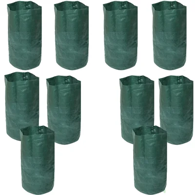 Pack of 10 Pcs of Wet Free Grow Bags, HDPE Fabric Material and UV Protected(Size-5 L (6 inch X 12 inch))