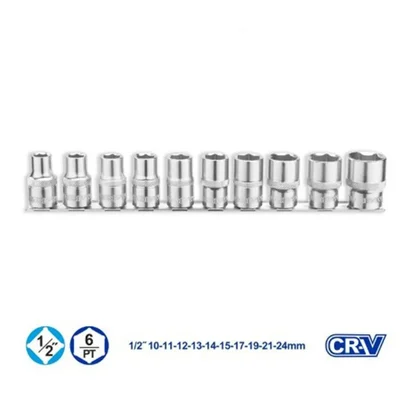 Wadfow 10 Pcs 1/2" Socket Set (WST2410)