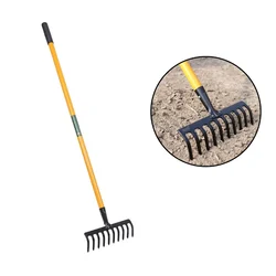 Falcon FRWH-10, Steel 10-Teeth Garden Rake with Steel Handle and Grip