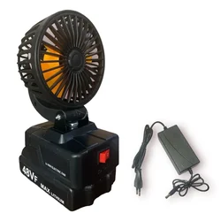 Portable Fan of 10 W, with 48 V Lithium Battery and Charger (6 Month Warranty) for for Camping, Studying and Outdoor Uses