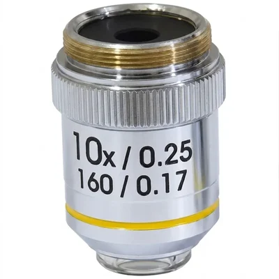 Cometek 10X Microscope Brass Objective Lens with Brass Caps for All Microscopes High Performance Blue Coated