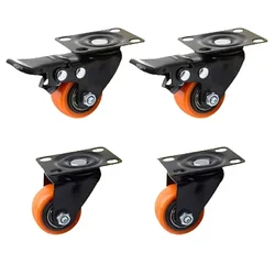 Heavy Duty 2 Inch 4 Pcs 160 Kg Load Capacity  Castor Wheels (2 Plate Swivel Type & 2  Plate Swivel With Brake Type)