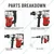 BSC POWER Demolition Hammer 1100W 3400 BPM 19J Impact Energy with Shock Proof Handle(BSC 10810P)