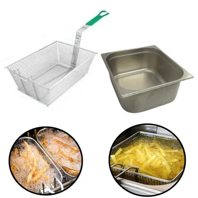 Combo of Oil Pan and Fryer Basket for ADORMA 11 liter Deep Fryer