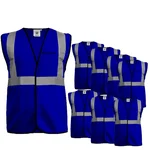Gravitech 100 Pcs 120 GSM Blue Colour Safety Jacket With 2" High Grade Reflective Fabric Tape (GI-RJ-02)