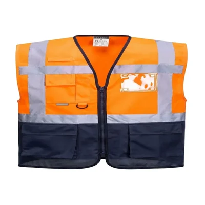 Warnmat 120GSM Dual-Tone Executive Safety Reflective Zipper Jacket with Multi-Pockets Free Size(Pack-1)