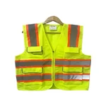 Warnmat 120 GSM Green Multi-Pocket Executive Safety Jacket with Orange Border Reflective Tape