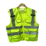 Warnmat 120 GSM Green Multi-Pocket Safety Jacket with 2V2H Grey Reflective Tape and Cargo Pockets