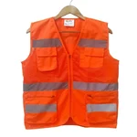 Warnmat 120 GSM Half-Mesh Breathable Reflective Safety Jacket with Zipper Cargo Pockets
