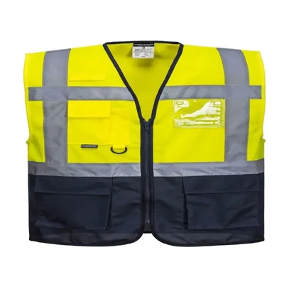 Warnmat 120GSM Dual-Tone Executive Safety Reflective Zipper Jacket with Multi-Pockets Free Size(Pack-1)