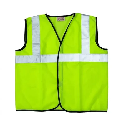 Warnmat 120 GSM High-Visibility Safety Waistcoat, Reflective Green Construction Work Vest, Model v4you-2011(Pack-1)