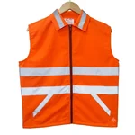 Warnmat 120 GSM High Visibility Reflective Safety Jacket with Black CFC Zipper and Collar