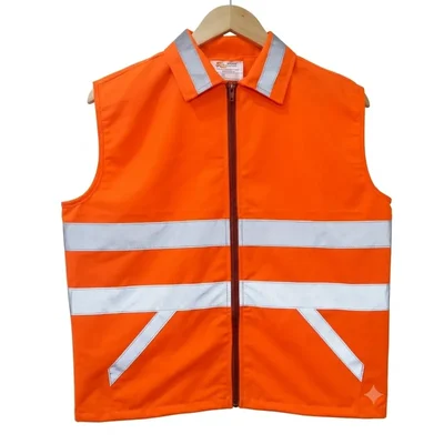 Warnmat 120 GSM High Visibility Reflective Safety Jacket with Black CFC Zipper and Collar(Pack-1)
