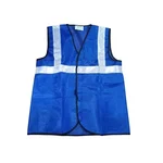 Warnmat 120 GSM High-Visibility Safety Waistcoat, Reflective Blue Construction Work Vest, v4you-2011