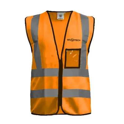 Gravitech 120 GSM Orange Colour Safety Jacket With 2" High Grade Reflective Fabric Tape (GI-RJ-04)(Pack-1 Pcs )
