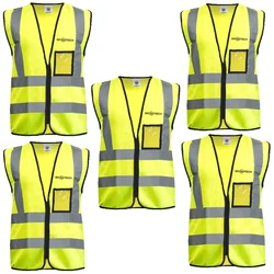 Gravitech 5 Pcs 120 GSM Green Colour Safety Jacket With 2" High Grade Reflective Fabric Tape (GI-RJ-04)