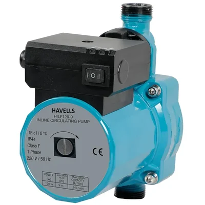 Havells 120W Single Phase Inline Circulating Pump, 13mm X 13mm Pipe Size (HILF120-9) - 1 Year Warranty