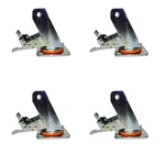 Heavy Duty 125 x 50 mm MS Zinc Plated Bracket for Swivel with Brake Caster Wheels - Pack of 4