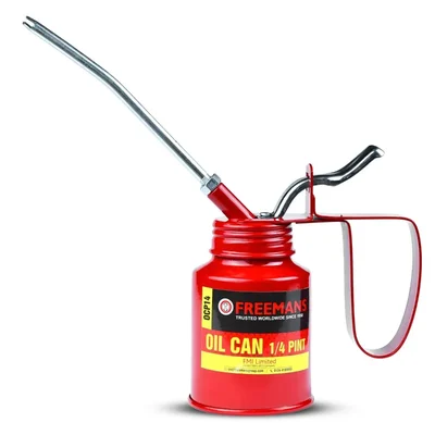 Freemans 125cc Compact High Pressure Manual Steel Oil Can with Fixed Spout For Multipurpose Mechanical Lubrication OCP14