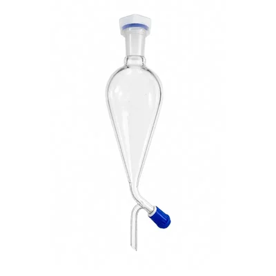 ConXport 125ml Glass Separatory Funnel, PTFE Stopcock Valve Liquid Extraction Chemistry Lab Equipment