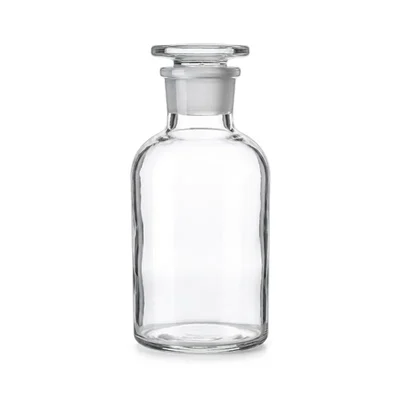 Cometek 125ml Chemicals Storage Tight Fitting Glass Stopper Soda Glass Reagent Bottle, Neck Measures 15mm