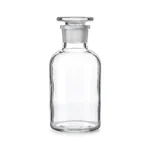 Cometek 125ml Chemicals Storage Tight Fitting Glass Stopper Soda Glass Reagent Bottle, Neck Measures 15mm