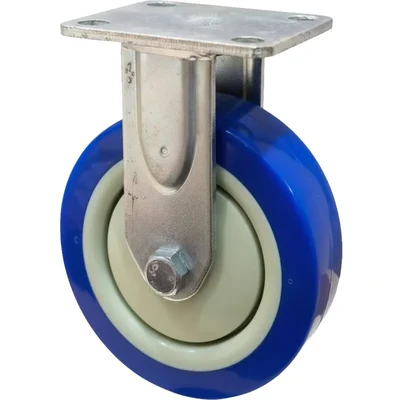 Heavy Duty 160 kg Load Capacity 5 inch (125 mm) Fixed Type Double Ball Bearing Anti Static PU Caster Wheel