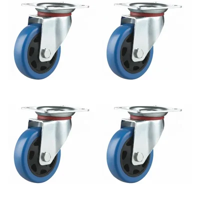Heavy Duty 130 kg Load Capacity 2 pcs 5 inch (125 mm) Swivel Type Single Ball Bearing Anti Static PU Caster Wheel