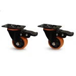 Heavy Duty 5 inch / 125 mm Pack Of 2 Swivel With Brake Type Double Ball Bearing PP Caster Wheel