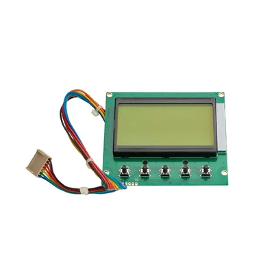 Ekotron 128x64 Pixel 4-Line LCD Display Module with 5 HMI Buttons and Connecting Wires for DIY Hobby Projects