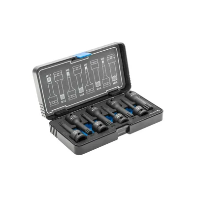 Högert Technik 1/2 Inch Drive 75mm CrMo Steel 8 Pcs Spline Impact Bit Socket Set HT6R006