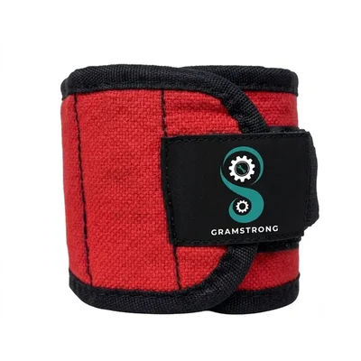 Gramstrong 12 Inch Red 6 Magnets Magnetic Wrist Band Screws Holder