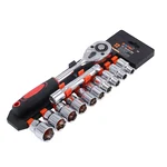 Breeze Tools 1/2-Inch Drive 12-Piece CR-V Chrome Satin Quick Release Ratchet Metric Socket Wrench Set 10-24mm