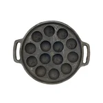Aarogyam 12 Inch 14 Pits Paniyaram Appam Cooking Pan Flat Back Multi Surface Compatibility Rough Finish