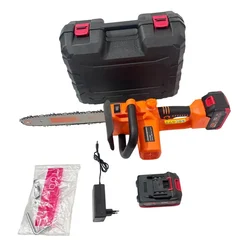 Heavy Duty 12 Inch Battery Operated Cordless Chainsaw With 21V Lithium Ion Batteries & Charges