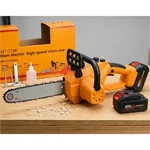 Heavy Duty 12 Inch Battery Operated Cordless Chainsaw With Double 21V Lithium Ion Batteries & Charges