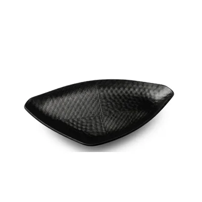 Premium 12-Inch Black Melamine Triangular Serving Platter Set for Dining & Parties (Pack of 2)