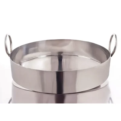 Commercial Stainless Steel 12 inch Flat Ghevar Kadai 3 MM Thick Kitchenware
