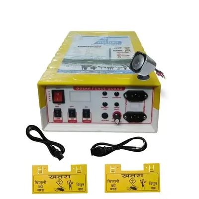 Premium Quality 12 KV Power Plus Zatka Machine for 50 Acre With Cables, Siren and 2 Piece Warning Plates 