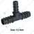 SUJAY 12 mm Barbed Tee Connector ,For Drip irrigation (Pack of 200)