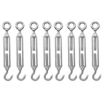 Premium Quality 12 mm Eye to hook Commercial Mild Steel Galvanized Turnbuckle (Pack of -8)