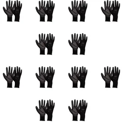 Ansell EDGE 48-126 Polyester Material Palm Coated Light-Weight Black Safety Gloves - Pack of 12