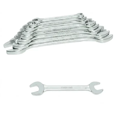 Freemans 12 Pcs Chrome Vanadium Heavy Duty Mechanical Tightening Double Open End Spanner Wrench Set DS12