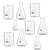 SBT Instruments Set of 9, Borosilicate 3.3 Glass Beaker and Conical Flask with Graduation Marks, 100ml Capacity