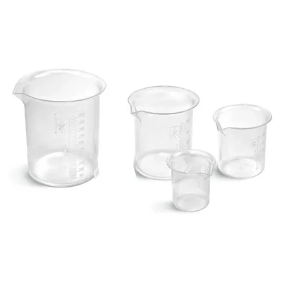 WKM 12pcs Beakers of 50ml,100ml, 250ml, 500ml Capacity, Polypropylene Material