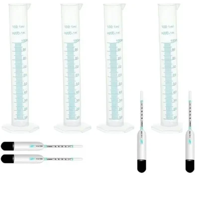 SBT Instruments 12pcs Milk Lactometer and 12pcs x 100ml Cylinder for Checking Milk Purity within a Minute