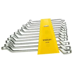 Stanley 12 pcs Matte Finish Chrome Vanadium Steel Shallow Offset Ring Spanner Set (70-395E)