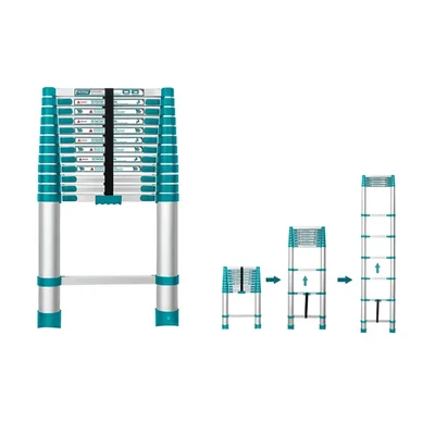 Total 12.5 Feet / 3.8 Meter 150 Kg Load Capacity 12 Step Aluminium Telescopic Ladder (THLAD08121)