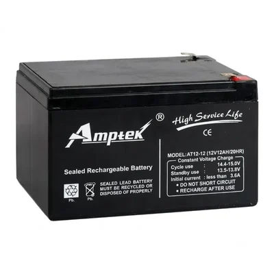 NAKS Amptek 12V 12Ah Rechargeable Sealed Lead Acid Battery for E-Bike Kits and Electronics Toys