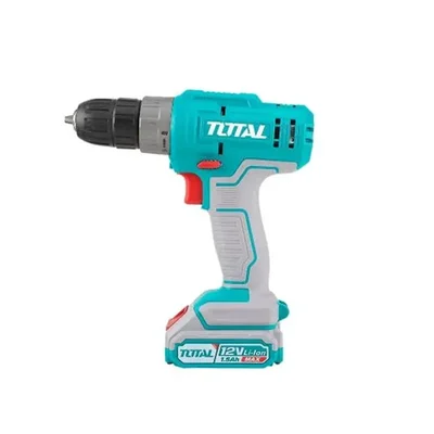 TOTAL 12V Cordless Drill 20Nm Max Torque 15+1 Torque Settings 10mm Plastic Chuck LED Battery Indicator TDLI1218